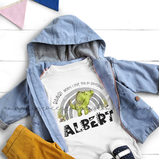 Personalised Dinosaur Tshirt