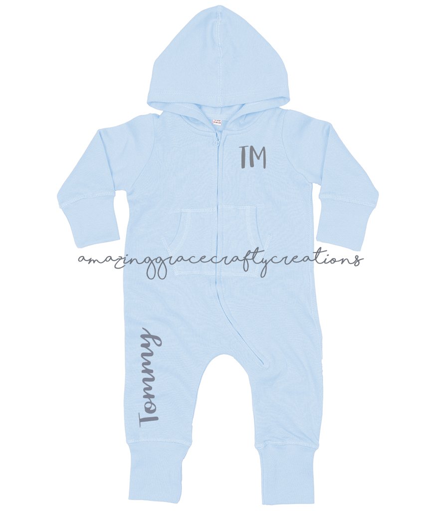 Hooded personalised onesie - baby/toddler