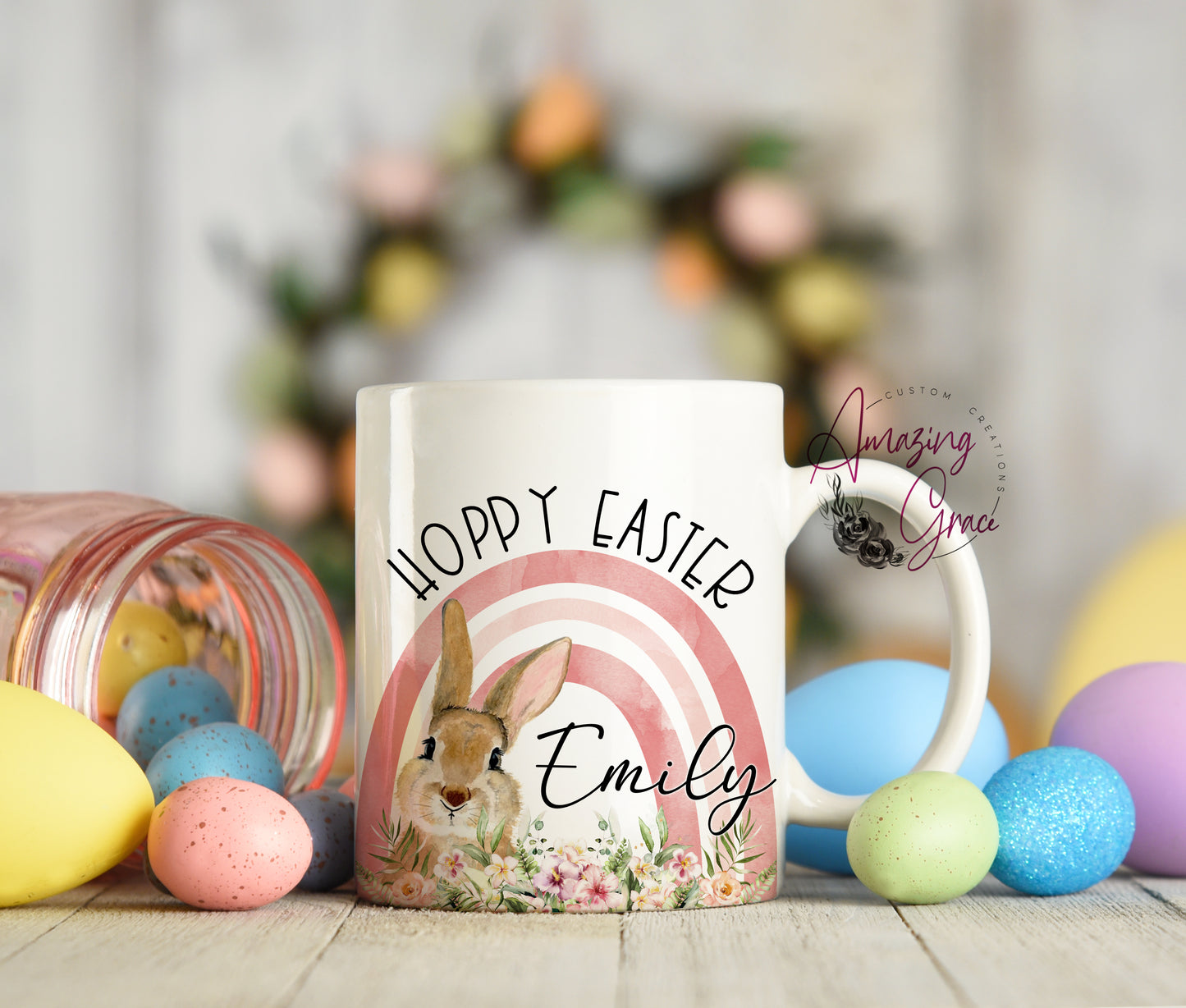 Personalised Easter bunny mug and/or coaster