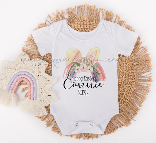 Easter baby vest - floral bunny ears