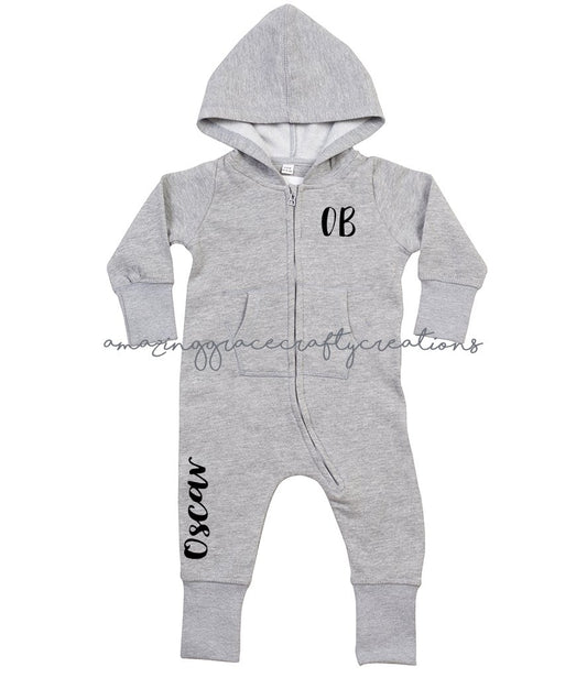 Hooded personalised onesie - baby/toddler