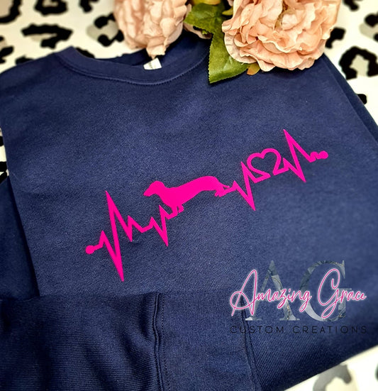 Sweatshirt -Dachshund Heartbeat