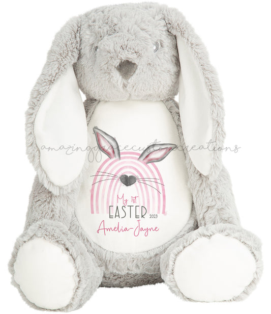 Personalised my 1st Easter bunnybow teddy