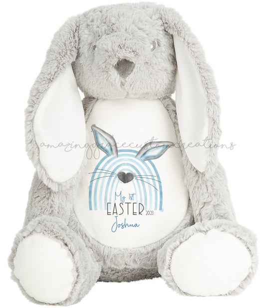 Personalised my 1st Easter bunnybow teddy