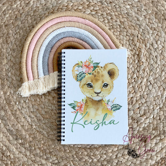 Personalised lion cub note book