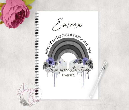 Dark Rainbow personalised note book