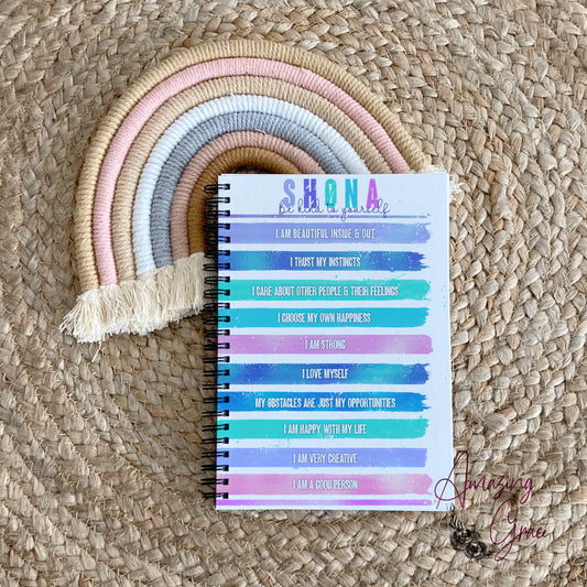 Personalised positive affirmations note book