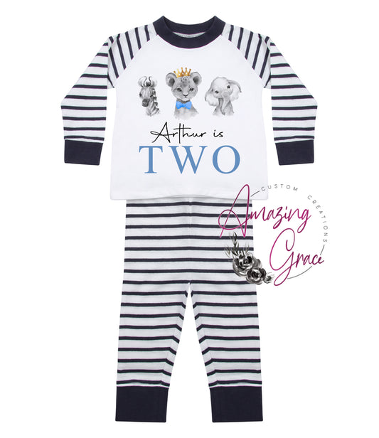 Toddler birthday PJ's -  MONO SAFARI