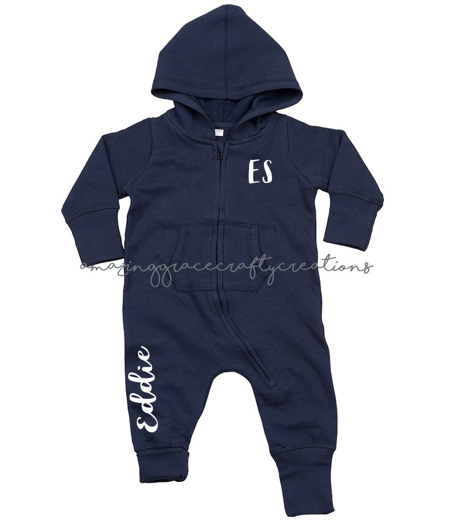 Hooded personalised onesie - baby/toddler