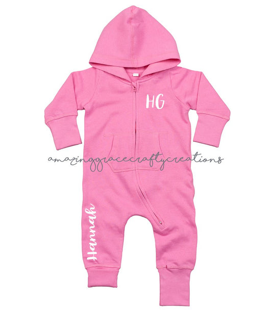 Hooded personalised onesie - baby/toddler