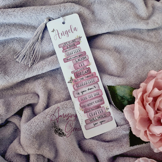 Positive affirmation personalised metal bookmark