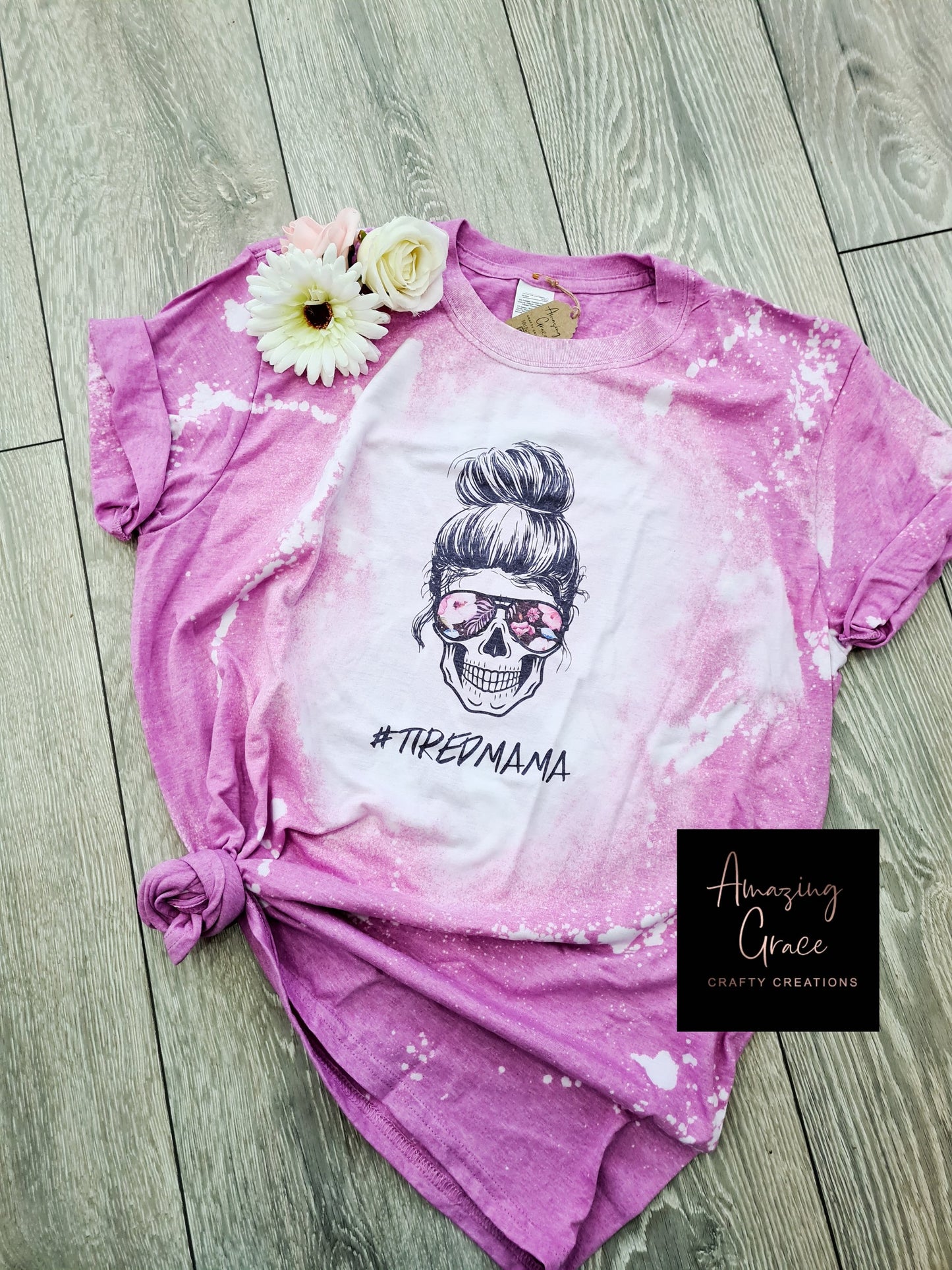 Hand dyed MAMA SKULL t shirt