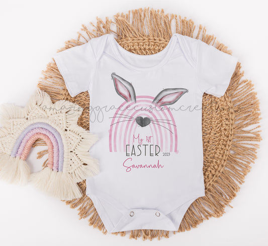 Bunnybow printed My 1st Easter baby vest