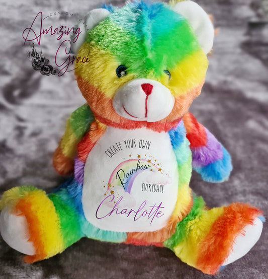 Personalised rainbow teddy