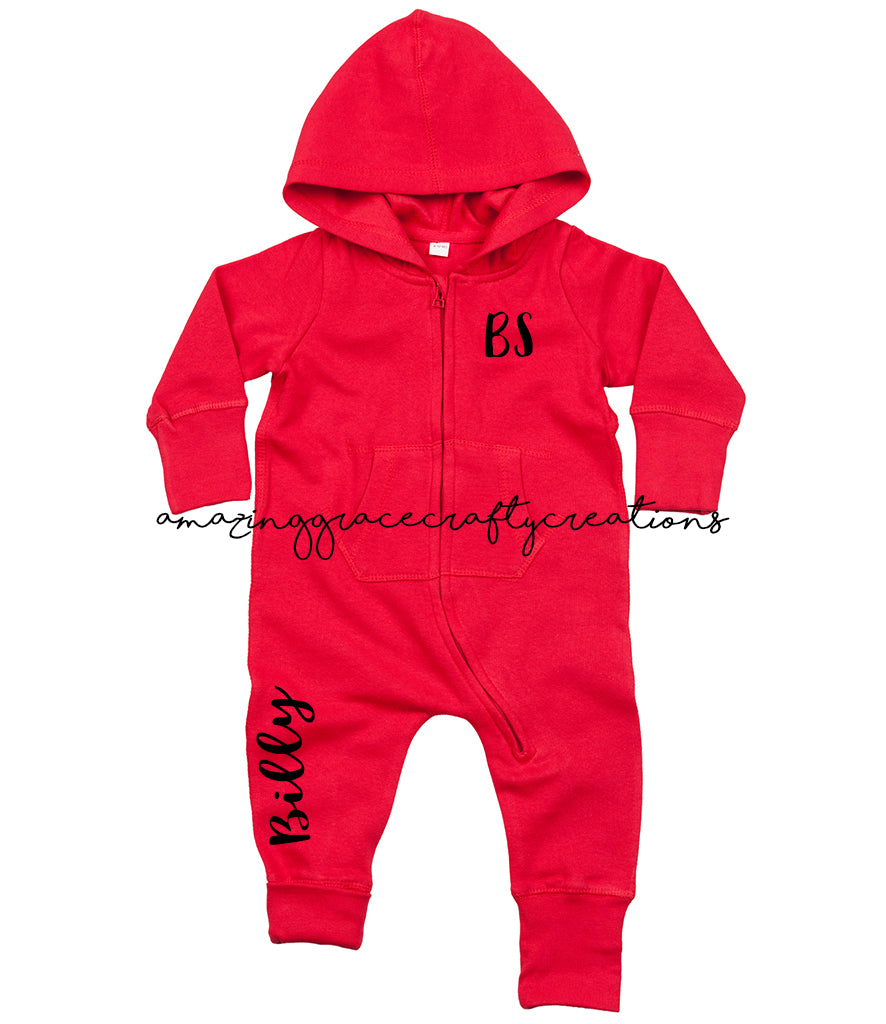 Hooded personalised onesie - baby/toddler