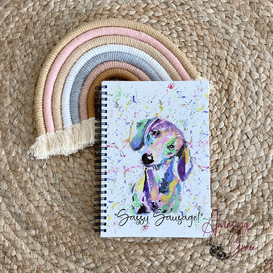 Sassy Sausage Dachshund note book