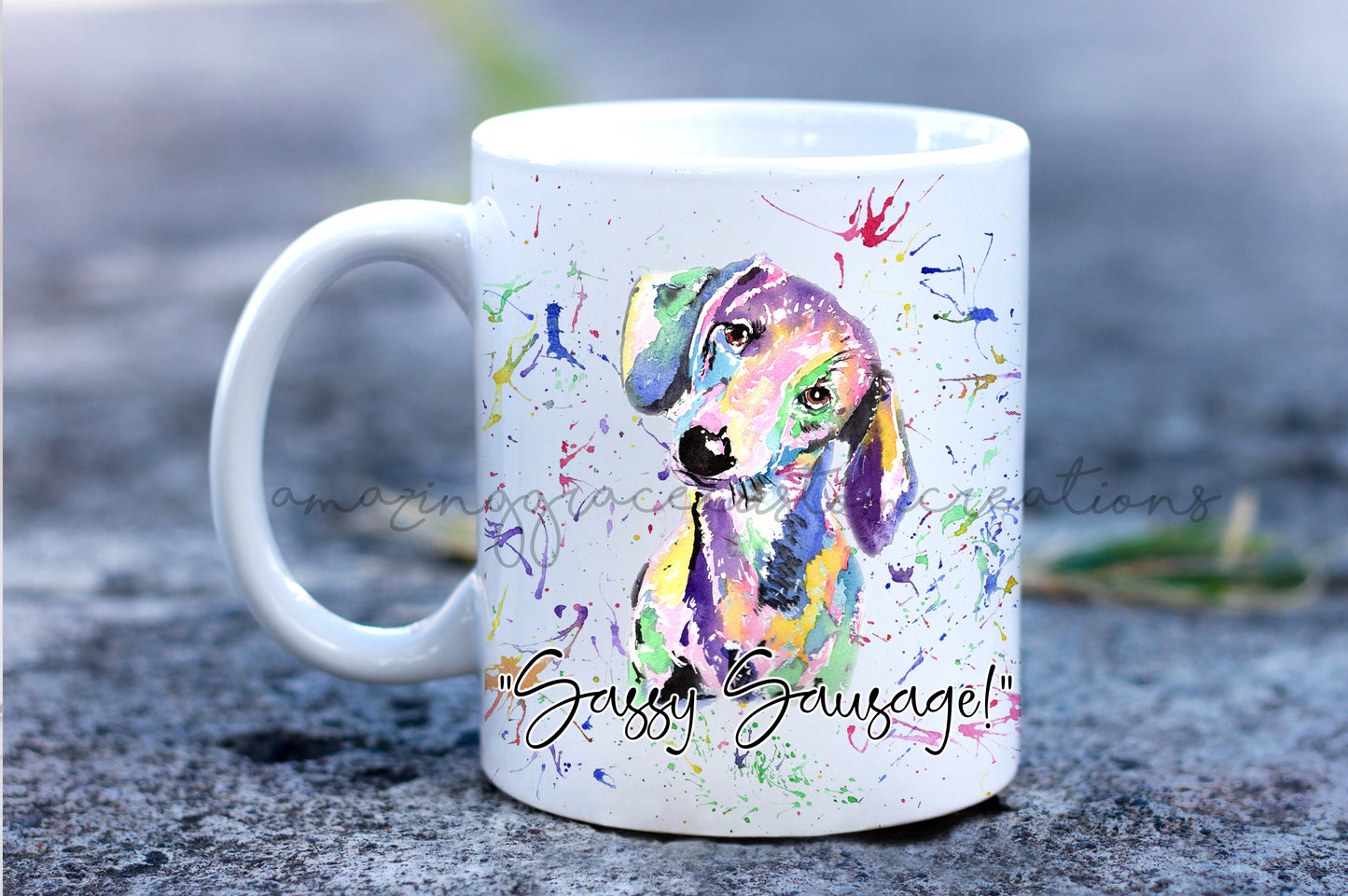 Sassy Sausage Dachshund Theme mug & Coaster