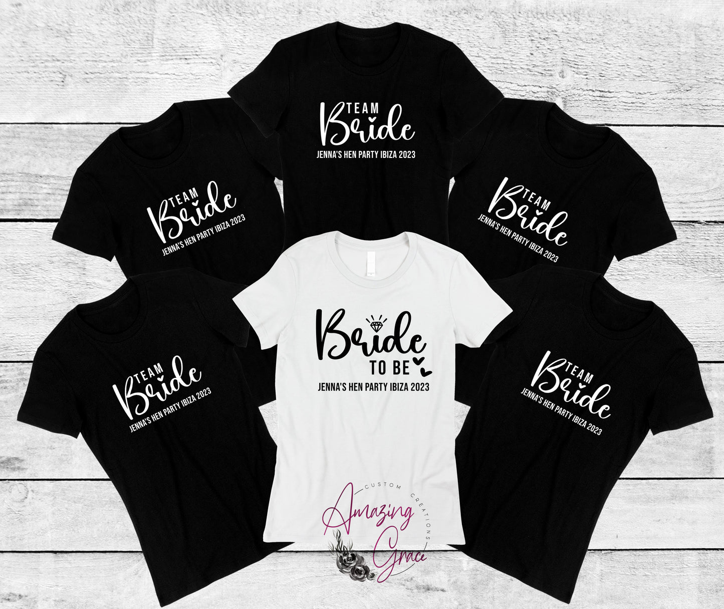 TEAM BRIDE / BRIDE TO BE hen do group t-shirts