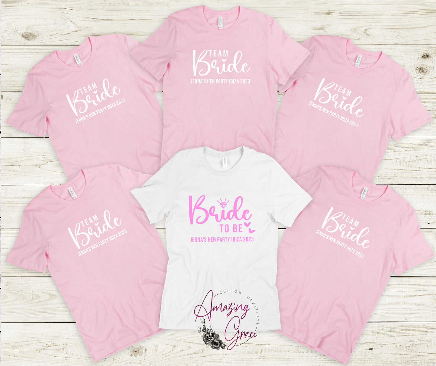 TEAM BRIDE / BRIDE TO BE hen do group t-shirts