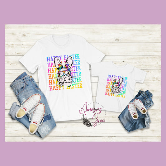 Easter MAMA / MINI tie dye bunny Matching T-Shirts