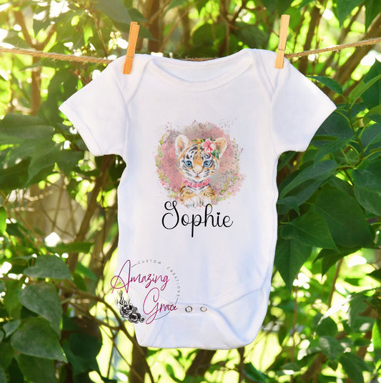 Personalised Tiger baby vest