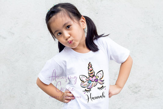 Personalised T-Shirt UNICORN FACE DESIGN