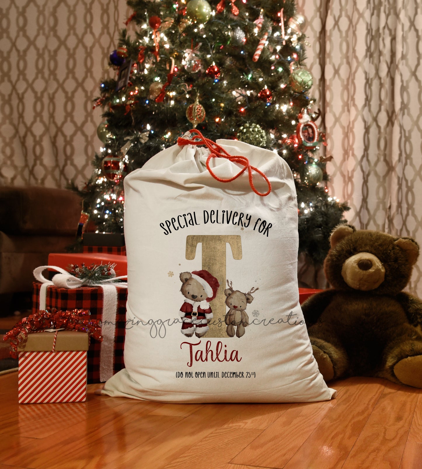 Personalised Christmas gift sack