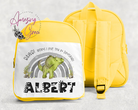 Personalised Children's Backpack - Dinosaur